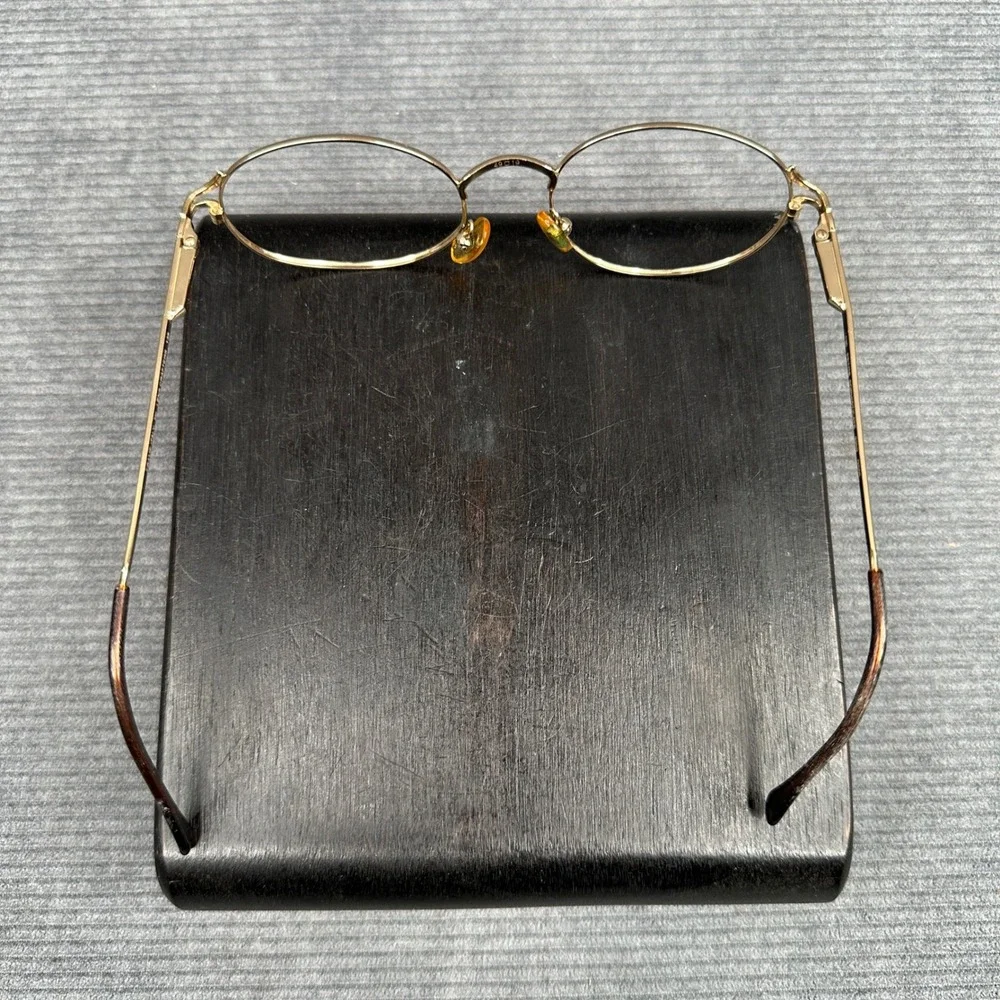 Petite‎ Sophisticate 2202 G505 Gold Oval Y2K Eyeglass Frames Italy 49-19-135 Vtg